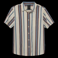 Stance Bales Button Up Cotton Shirt NAVYSTRIPE Discount