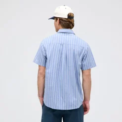 Stance Bales Button Up Organic Cotton Shirt Stoneblue Discount