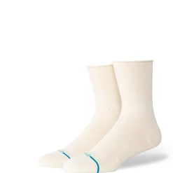 Stance Cotton Quarter Light Cushion Socks Roll Cuff Ivory Hot