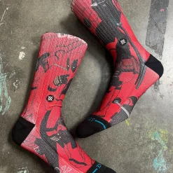 Stance Deadpool X Poly Crew Socks Deadpool Red Clearance