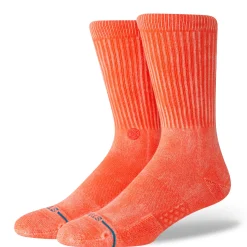 Stance Icon Crew Socks Dye Coral Hot
