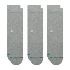 Stance Icon Crew Socks 3 Pack Greyheather