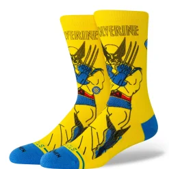 Stance Marvel X Crew Socks Marvel Wolverine Yellow Clearance