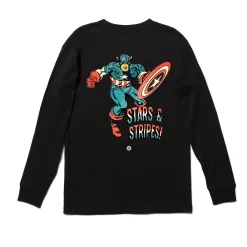 Stance Marvel X Stars And Stripes Long Sleeve Tee BLACK Sale