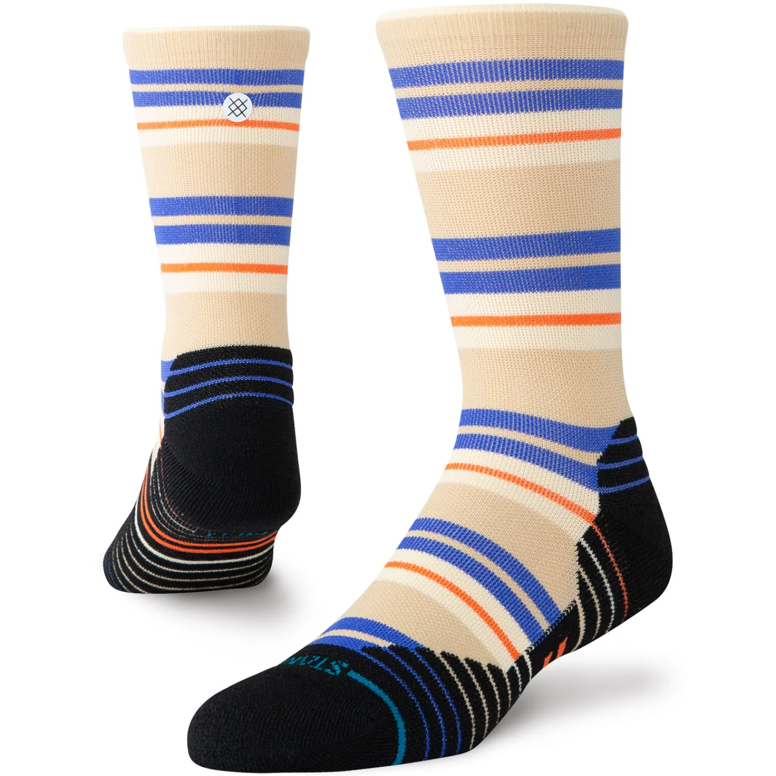 Stance Medium Performance Crew Socks Lennon Oatmeal New