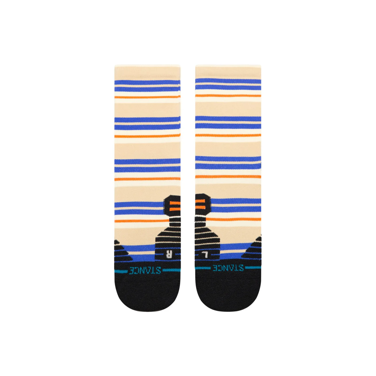Stance Medium Performance Crew Socks Lennon Oatmeal New