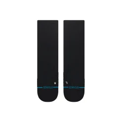 Stance Medium Performance Crew Socks Solid Ribbed Black New