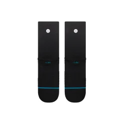 Stance Medium Performance Crew Socks Solid Ribbed Black New