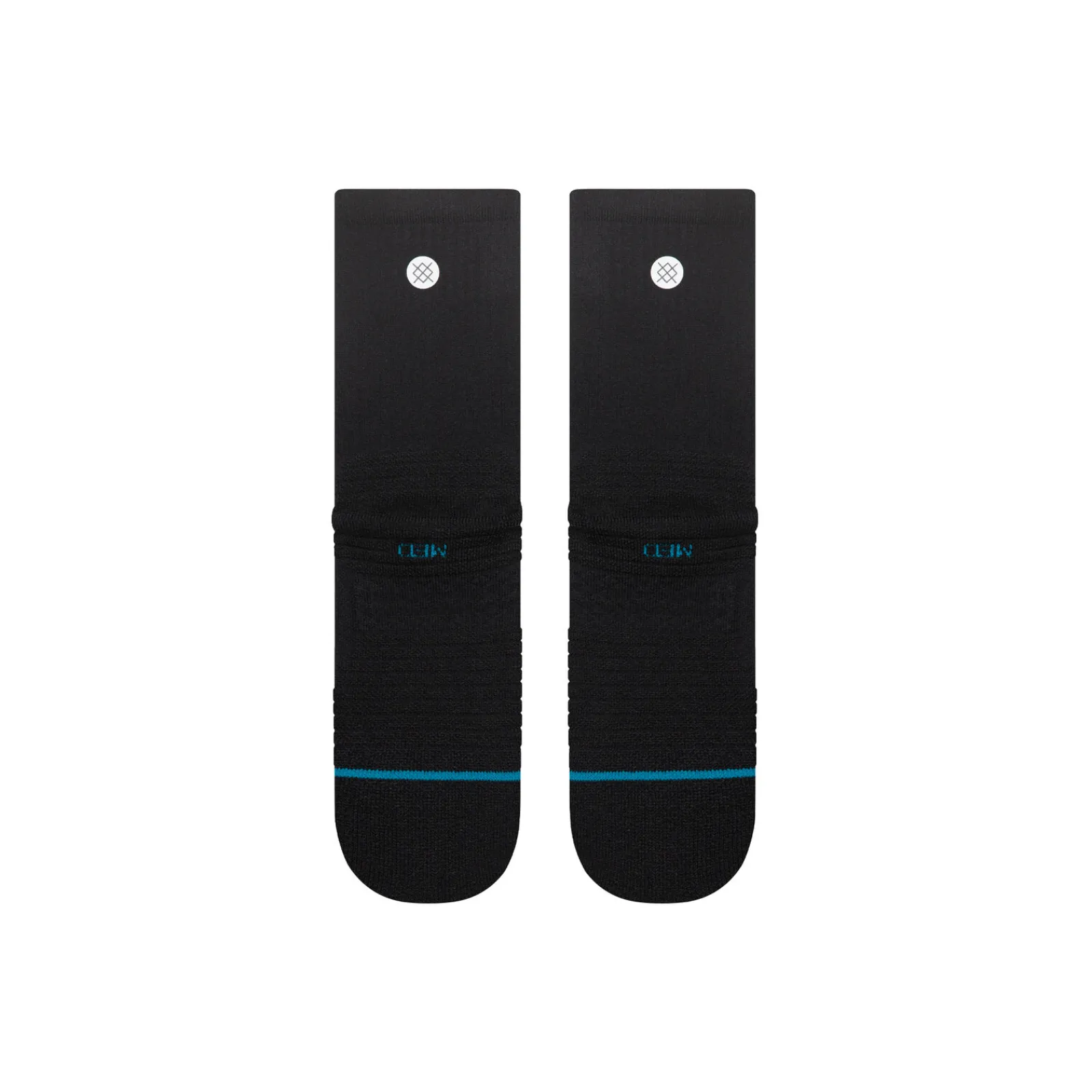 Stance Medium Performance Crew Socks Solid Ribbed Black New