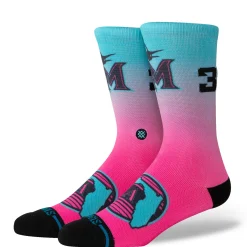 Stance MLB 2025 City Connect Crew Socks Miami Marlins Pink New